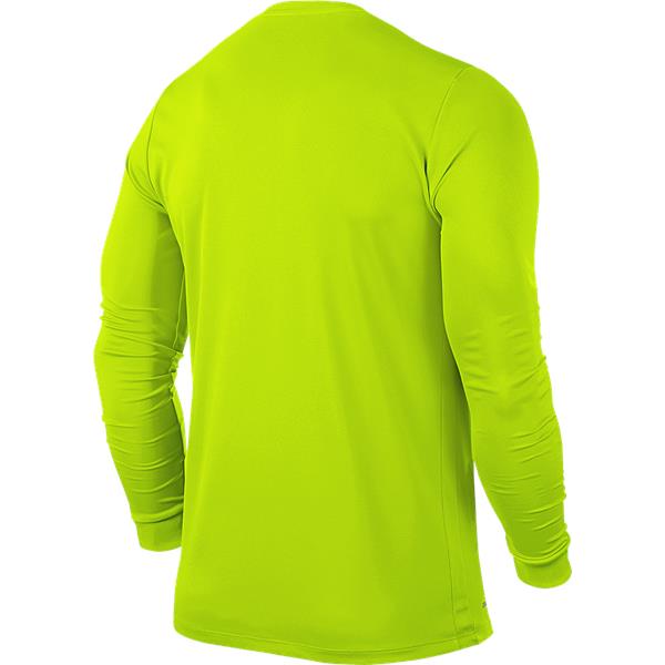 Nike Park VI LS Football Shirt Volt/Black Youths