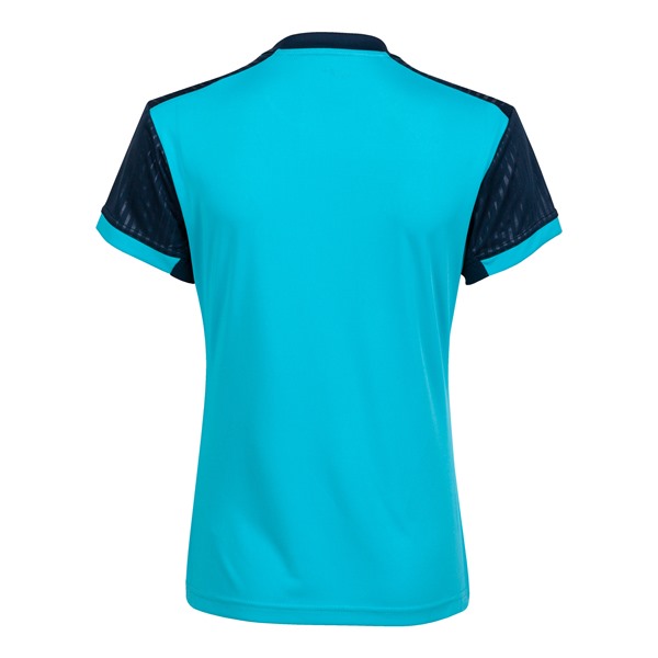 Joma Womens Montreal Fluo Turquoise/Navy T-Shirt