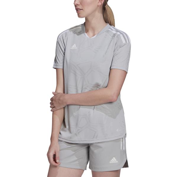 adidas Condivo 22 Womens Light Grey/White Football Shirt