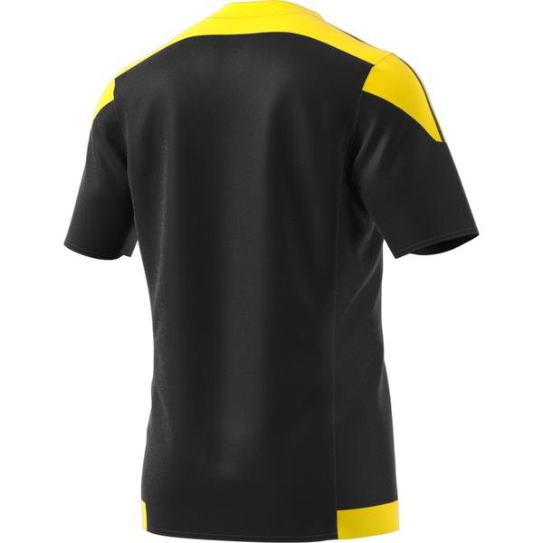 adidas Striped 15 Black/Yellow SS Football Shirt Youths