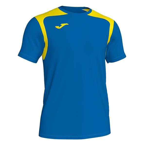 Joma Championship V SS Football Shirt Royal/Yellow