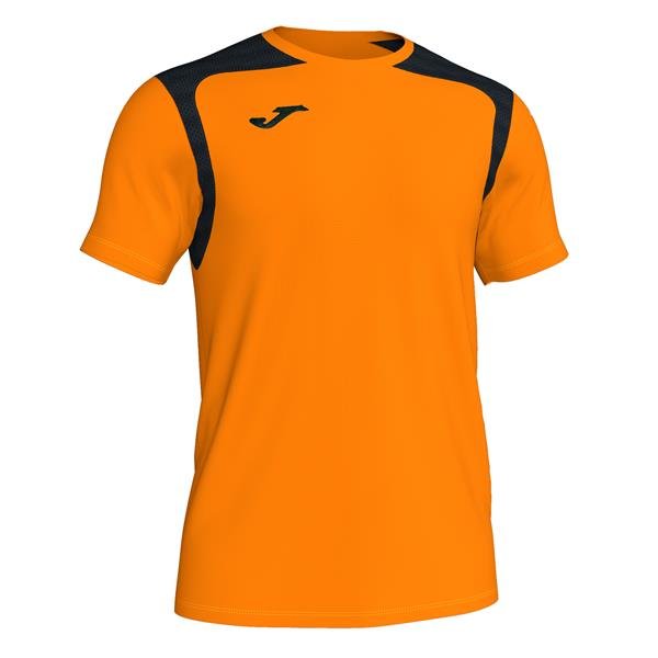 Joma Championship V SS Football Shirt Orange/Black Youths