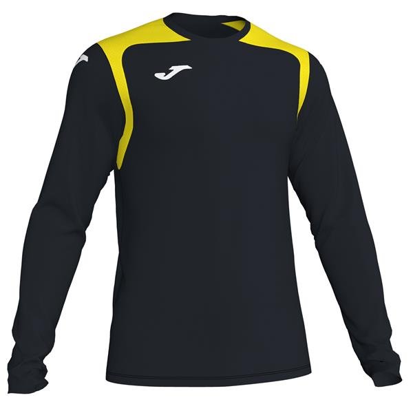 Joma Championship V LS Football Shirt Black/Yellow