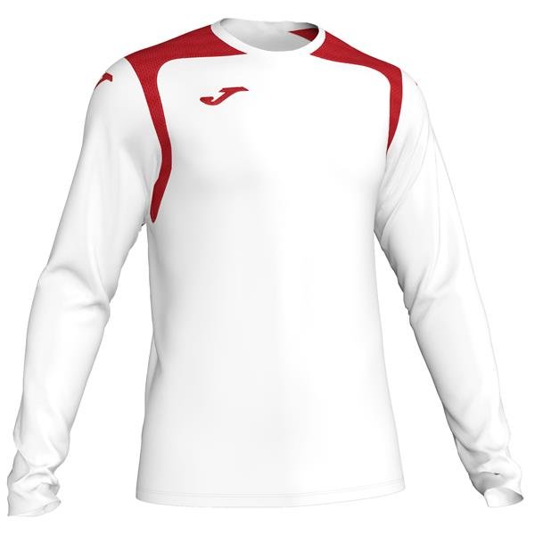 Joma Championship V LS Football Shirt White/Red