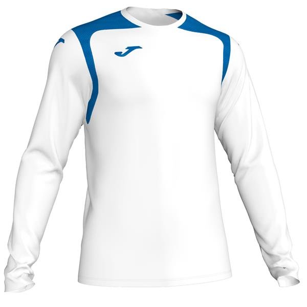 Joma Championship V LS Football Shirt White/Royal