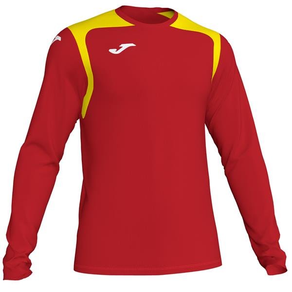 Joma Championship V LS Football Shirt Red/Yellow