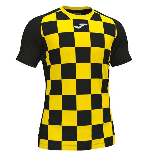 Joma Flag II SS Football Shirt Black/Yellow