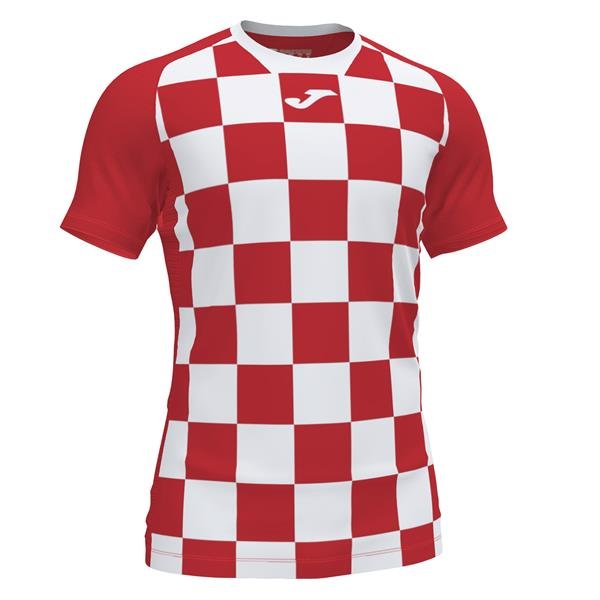 Joma Flag II SS Football Shirt Red/White