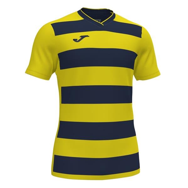 Joma Europa IV SS Football Shirt Yellow/Dark Navy