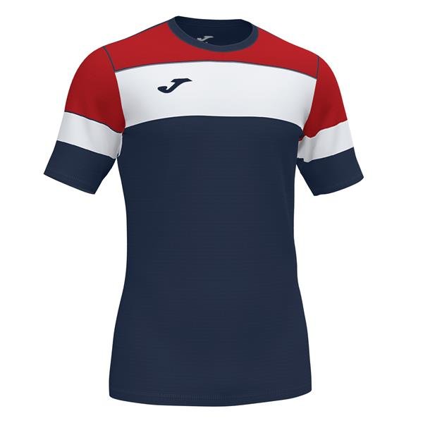 Joma Crew IV SS Football Shirt Dark Navy/Red