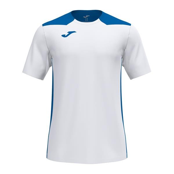 Joma Championship VI SS Football Shirt White/Royal