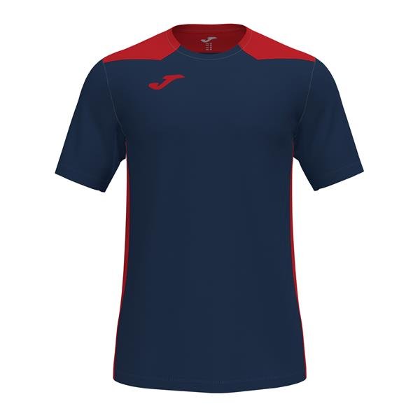 Joma Championship VI SS Football Shirt Navy/Red
