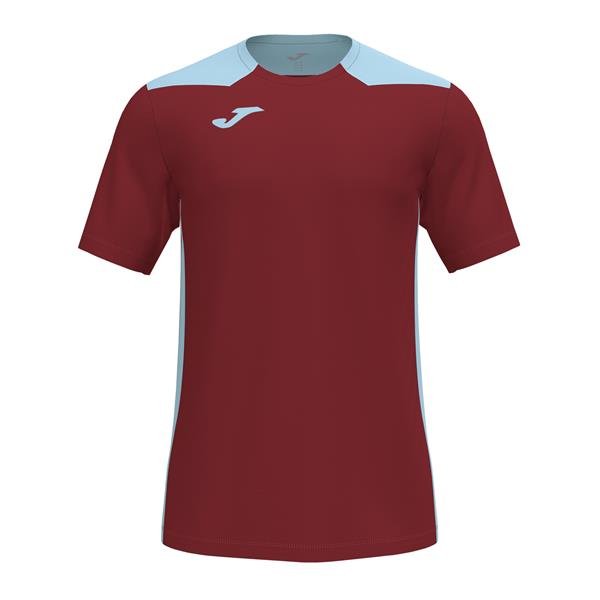 Joma Championship VI SS Football Shirt Burgundy/Sky