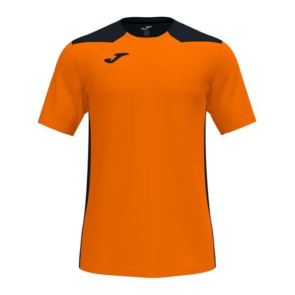 Joma Championship VI SS Football Shirt Orange/Black