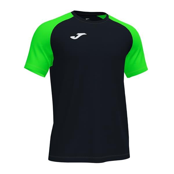 Joma Academy IV SS Football Shirt Black/Fluo Green