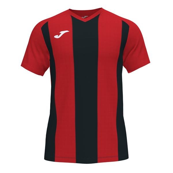 Joma Pisa II SS Football Shirt Red/Black