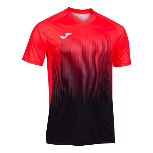 Joma Tiger IV Black/Fluo Coral football shirt