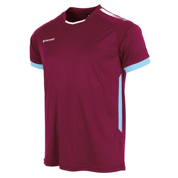 Stanno First Maroon/Sky SS Football Shirt