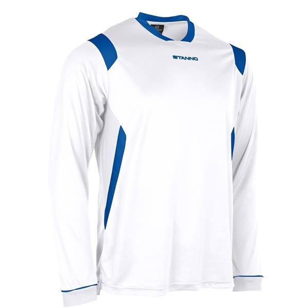 Stanno Arezzo LS White/Royal Football Shirt
