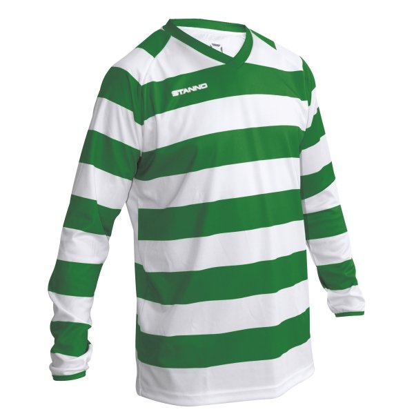 green and white football shirts