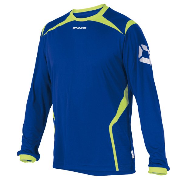 Stanno Torino LS Deep Blue/Neon Yellow Football Shirt