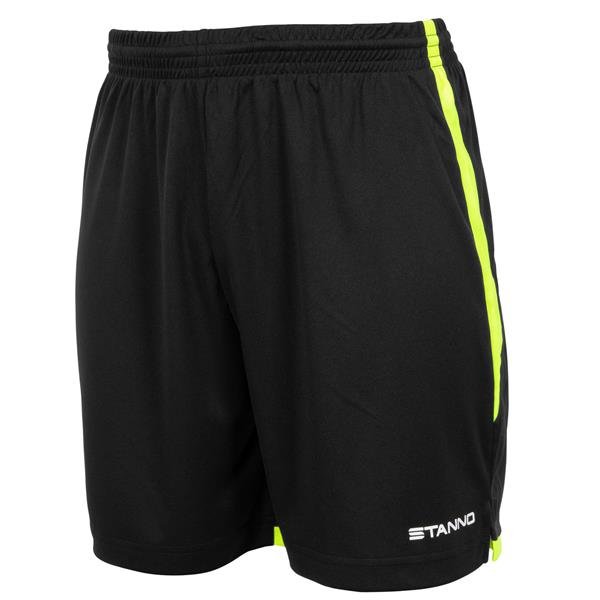 Stanno Focus Black/Neon Yellow Football Shorts