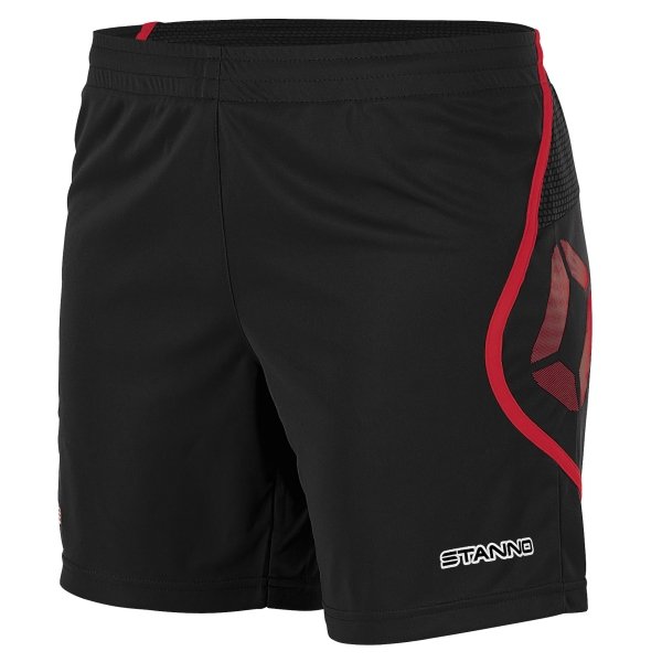 Stanno Pisa Black/Red Football Shorts Ladies