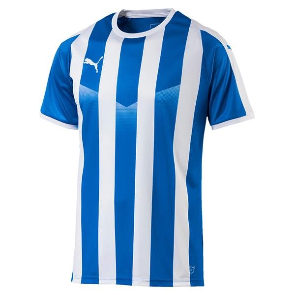Puma Liga Striped Football Shirt Electric Blue/White