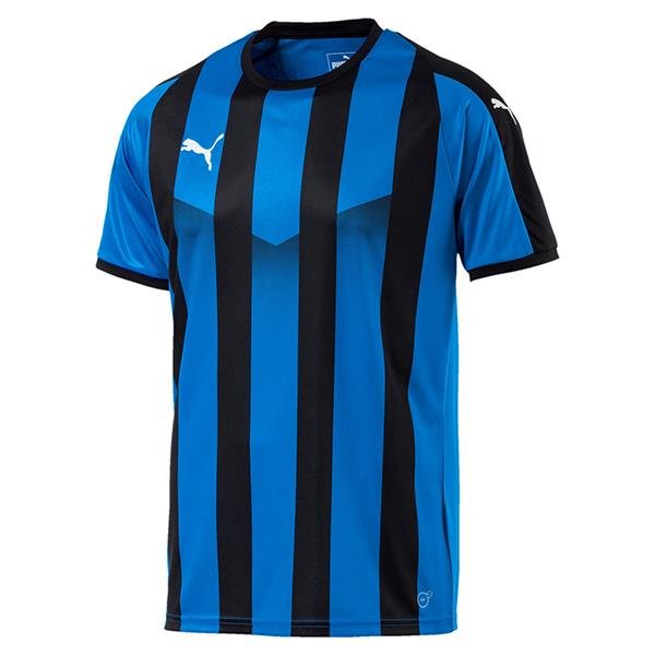 Puma Liga Striped Football Shirt Electric Blue/Black