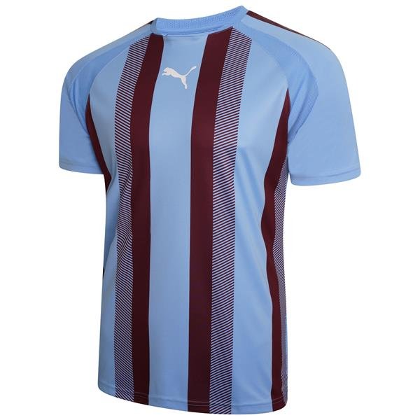 Puma Liga Striped 22 Football Shirt Light Blue/Cordovan