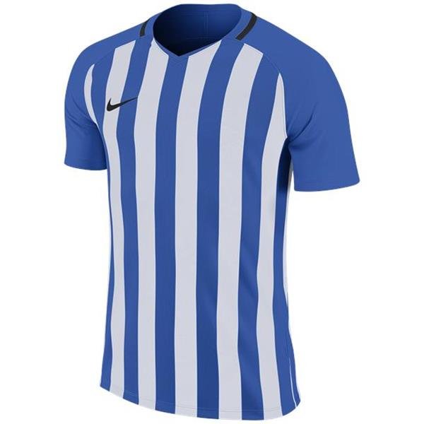 Nike Striped Division III SS Football Shirt Royal Blue/White