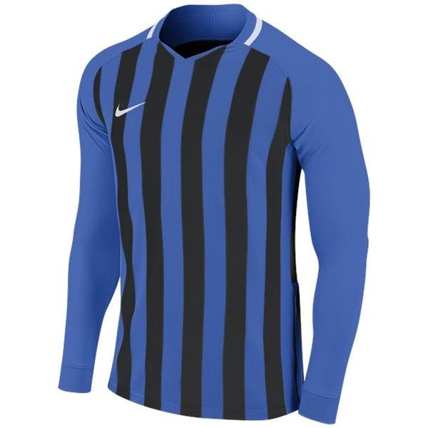 Nike Striped Division III LS Football Shirt Royal Blue/Black Youths