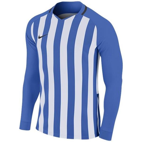 Nike Striped Division III LS Football Shirt Royal Blue/White XL Youths