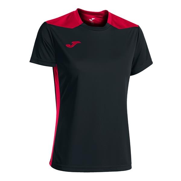 Joma Championship VI SS Football Shirt Black/Red
