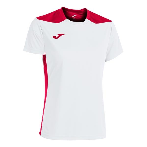 Joma Championship VI SS Football Shirt White/Red
