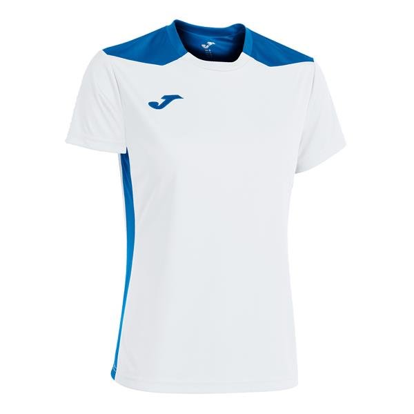 Joma Championship VI SS Football Shirt White/Royal