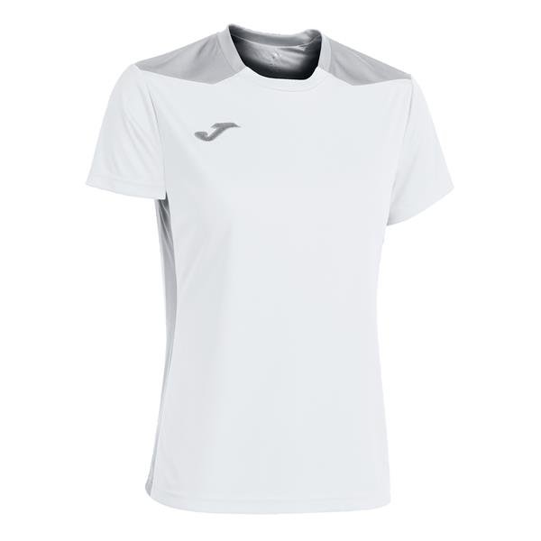 Joma Championship VI SS Football Shirt White/Grey