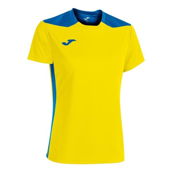 Joma Championship VI SS Football Shirt Yellow/Royal