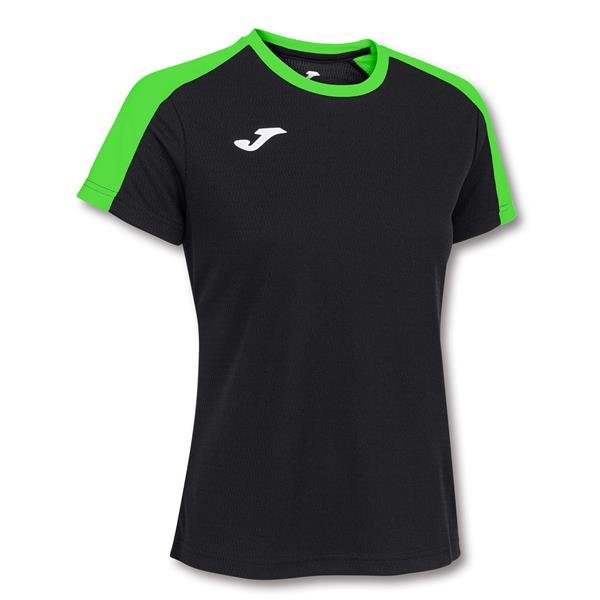 Joma Eco Championship SS Football Shirt Black/Fluo Green