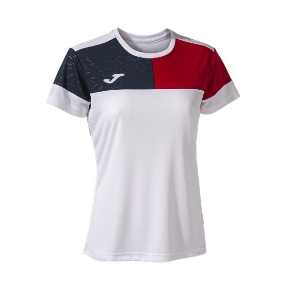 Joma Womens Crew V White/Red T-Shirt