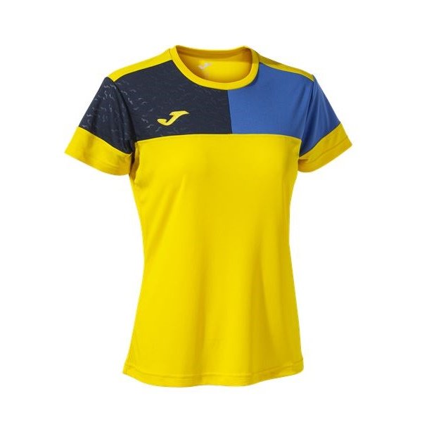 Joma Womens Crew V Yellow/Royal T-Shirt