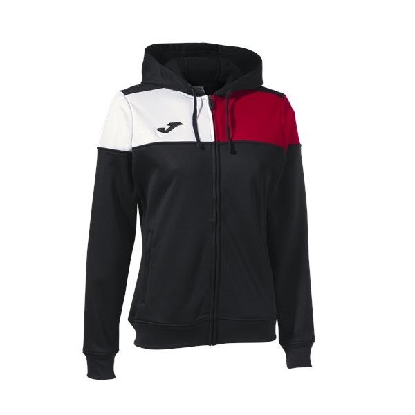 Joma Womens Crew V Full Zip Hoody Wolf Grey/black