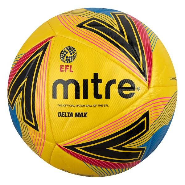 Mitre Delta Max EFL Match Football Yellow/Black