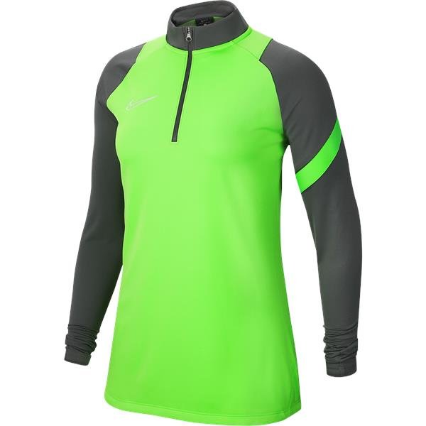 Nike Womens Academy Pro Green Strike/Anthracite Drill Top