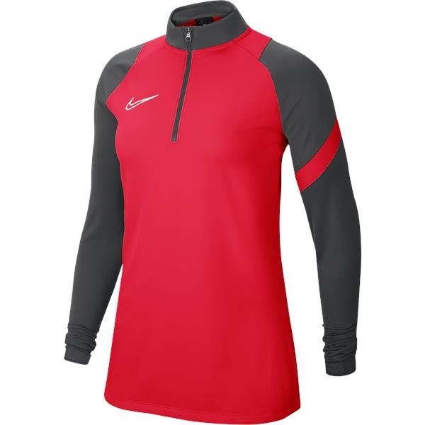 Nike Womens Academy Pro Bright Crimson/Anthracite Drill Top