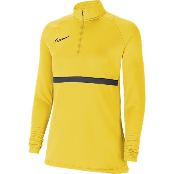 Nike Womens Academy 21 Tour Yellow/Black Drill Top