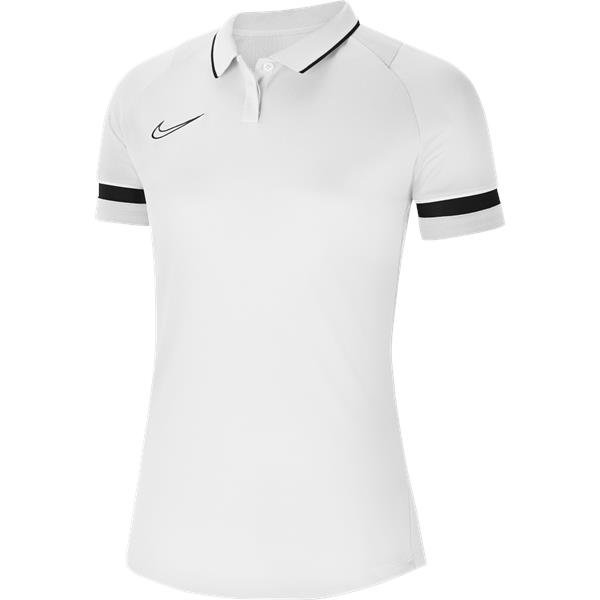 Nike Womens Academy 21 White/Black Polo