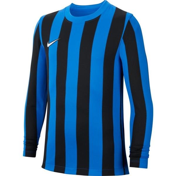 Nike Striped Division IV LS Football Shirt Royal Blue/Black
