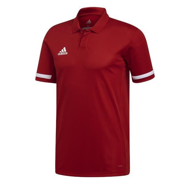 adidas Team 19 Power Red/White Cotton Polo