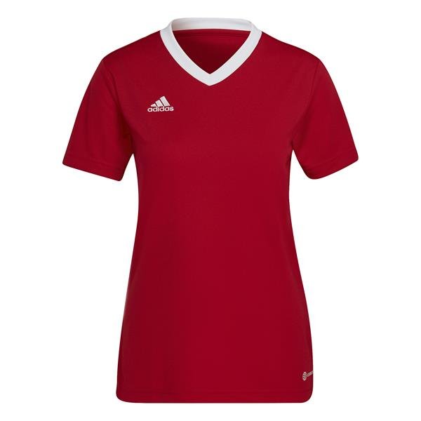 adidas Entrada 22 Womens Navy Blue/White Football Shirt Power Red/white